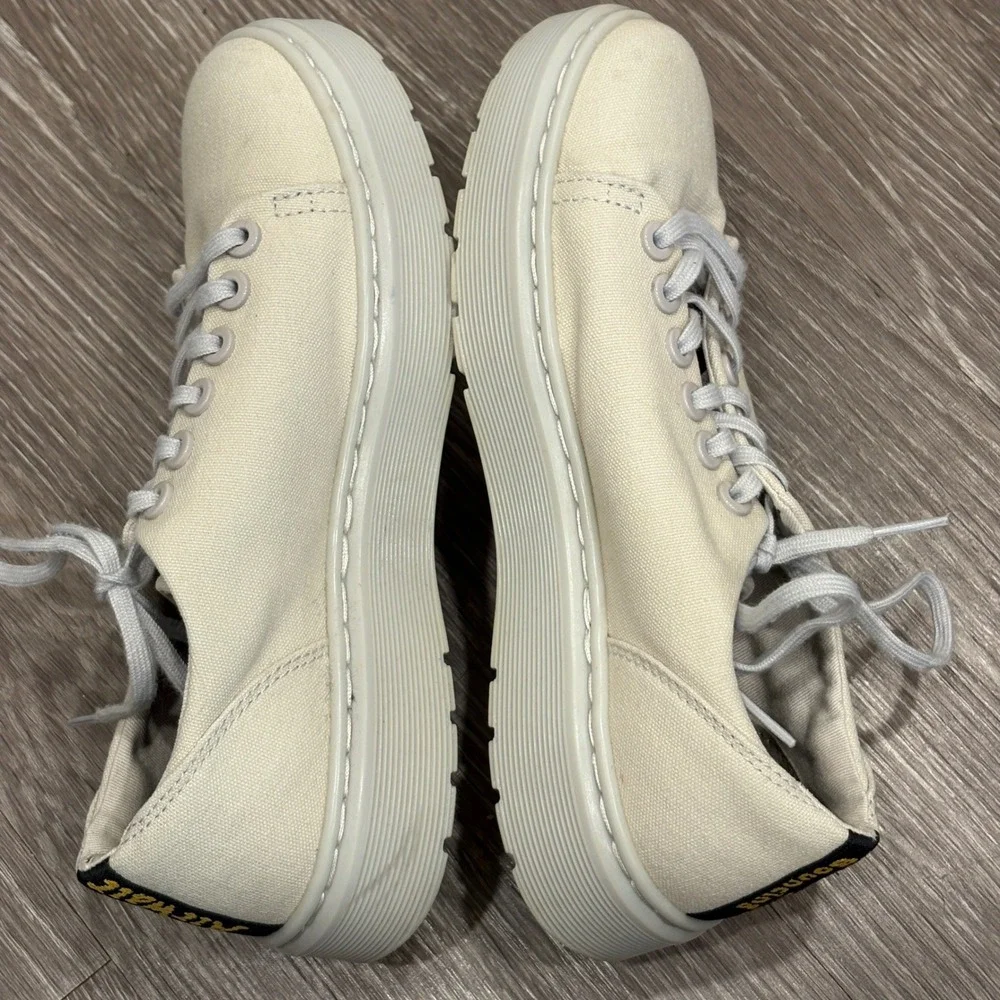 Dr. Martens Dante Canvas Casual Shoes Beige Parchment Low Top Sneakers 6-6.5